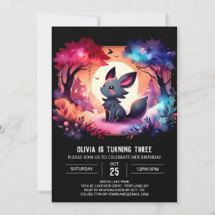 Invitación Fun Enchanted Wolf Birthday