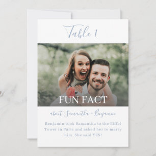 Invitación Fun Facts Foto Boda Números de la Mesa de recepció