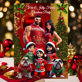 Invitación Fun Family Christmas Holiday Party Ugly Sweaters