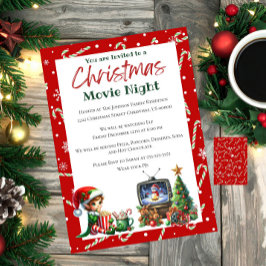 Invitación Fun festividad Navidad de cine nocturno Fiesta