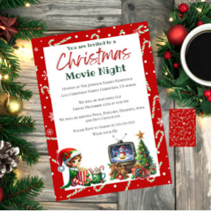 Invitación Fun festividad Navidad de cine nocturno Fiesta