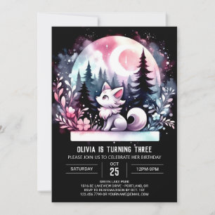 Invitación Fun Forest Wolf Birthday