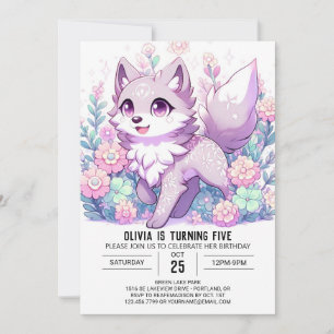 Invitación Fun Forest Wolf Digital Birday