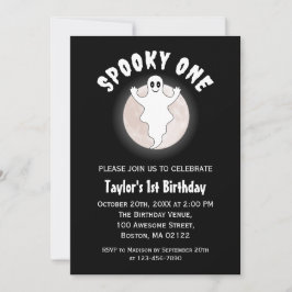 Invitación Fun Fun Fantasma De Halloween Primer Cumpleaños