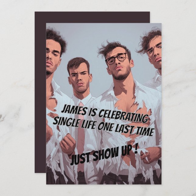 Invitación Fun Funny Bachelor Party Invitation (Anverso / Reverso)