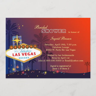 Invitación Fun Glamoroso Las Vegas Bridal Shower