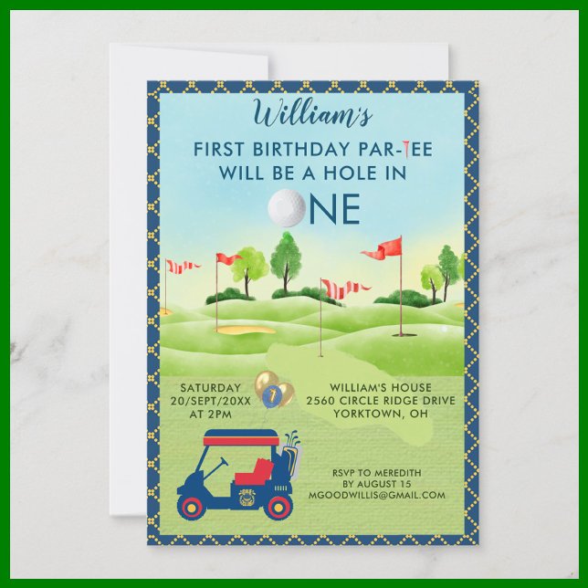 Invitación Fun Golf Boy 1er cumpleaños Par-Tee (Subido por el creador)