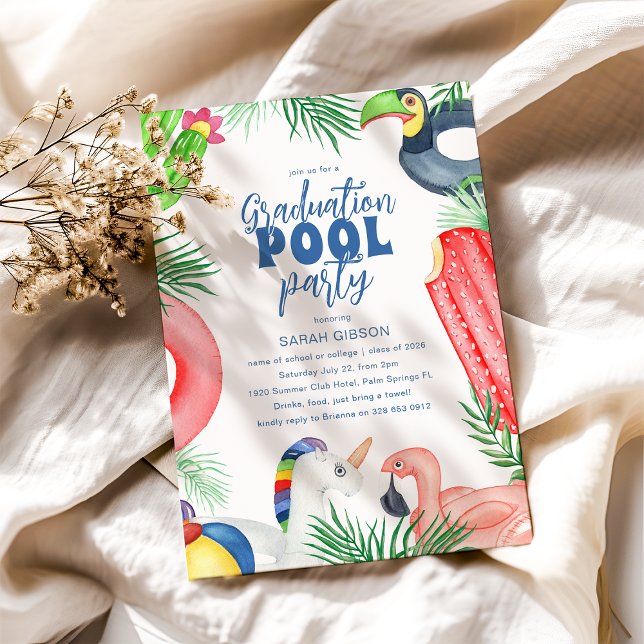 Invitación Fun Graduation Pool Party (Subido por el creador)