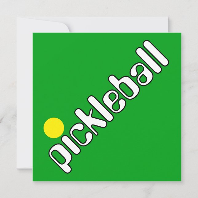 Invitación Fun Groovy PICKLEBALL Bolsa de texto sobre verde b (Anverso)