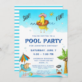 Invitación Fun Guay Pool Fiesta Cumpleaños