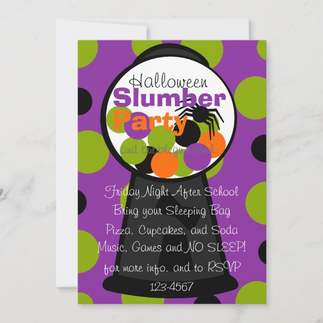 Invitación Fun Halloween Gumball Machine (Anverso)