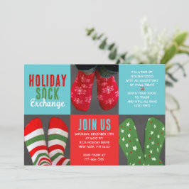 Invitación Fun Holiday Sock Exchange Party Invitation