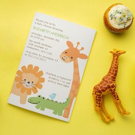 Invitación Fun Jungle Animals Baby Shower