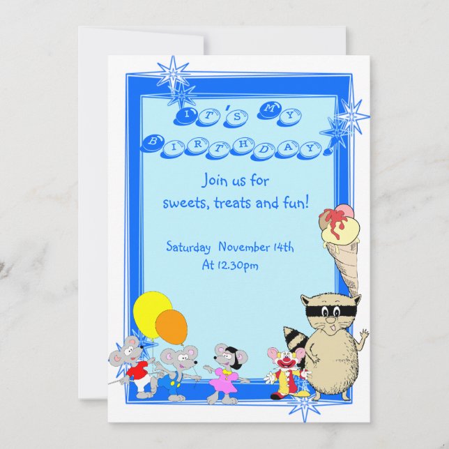 Invitación Fun kids fiesta de cumpleaños de personalizado (Anverso)