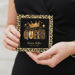 Invitación Fun Leopard Birthday Queen Fifty Birthday