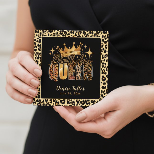 Invitación Fun Leopard Birthday Queen Fifty Birthday (Subido por el creador)