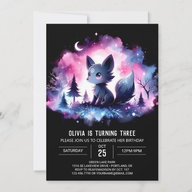 Invitación Fun Little Wolf Birthday (Anverso)