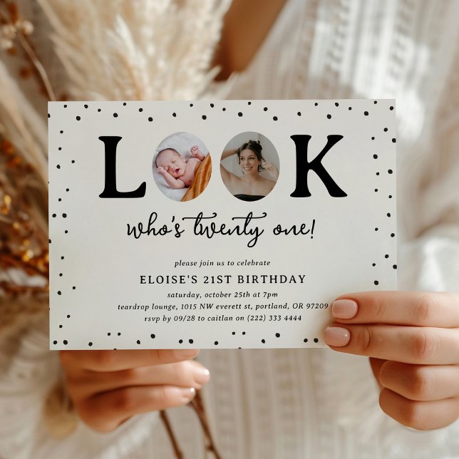 Invitación Fun Look's Who's 21' 2 x photo 21st Birthday (Subido por el creador)