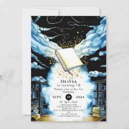 Invitación Fun Magic Library Storybook Cumpleaños