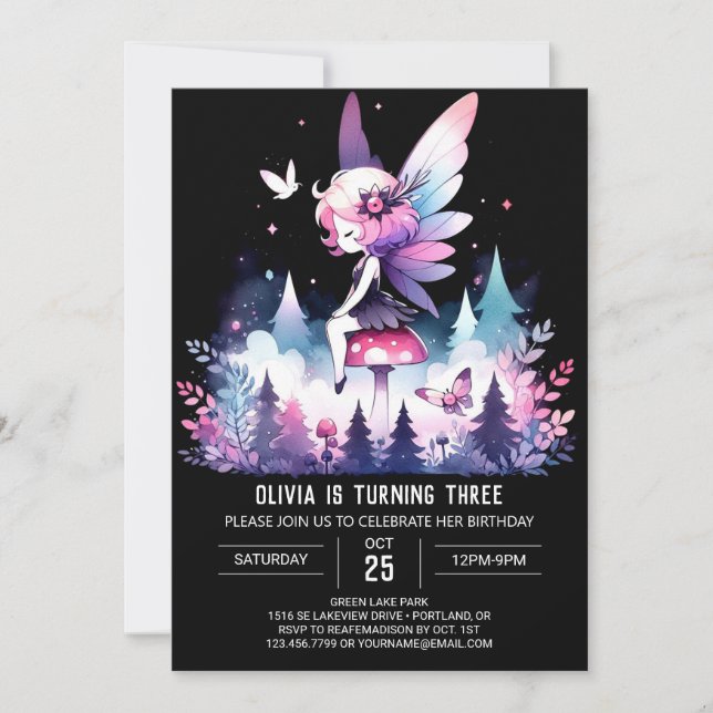 Invitación Fun Magical Fairy Birday (Anverso)