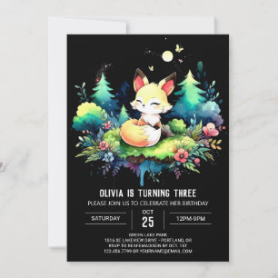 Invitación Fun Majestic Fox Birthday digital