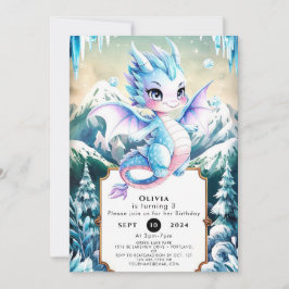 Invitación Fun Majestic Ice Dragon Cumpleaños