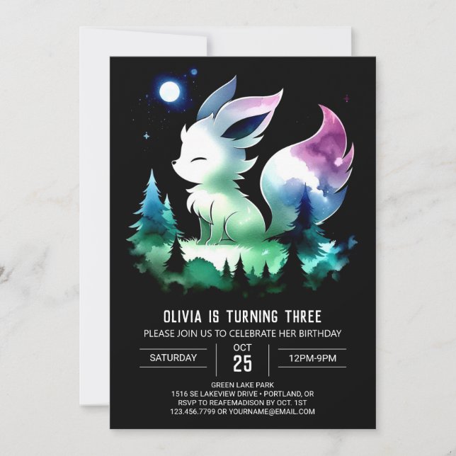 Invitación Fun Majestic Wolf Birthday (Anverso)