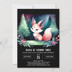 Invitación Fun Minimalista Fox Birthday digital