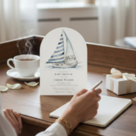 Invitación fun Nauti Bouy Nautical Baby Shower Invitation