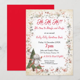 Invitación Fun Navidad Fiesta cutto árbol conejito estrella d