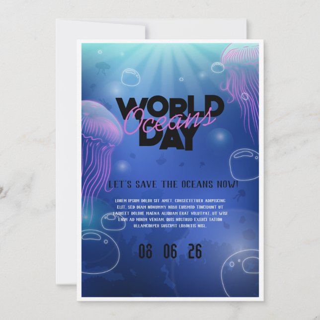 Invitación Fun Neon Glow Blue Green Pool Fiestas Boys Cumplea (Anverso)