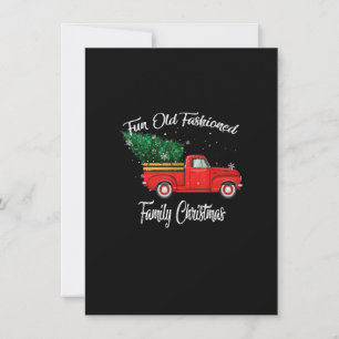 Invitación Fun Old Fashioned Family Christmas Tree Oldtimer R