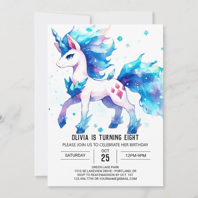 Invitación Fun Online Horse Cumpleaños (Anverso)