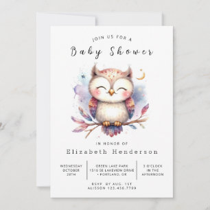 Invitación Fun Online Owl Baby Shower