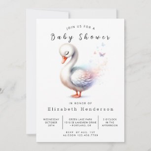 Invitación Fun Online Swan Baby Shower