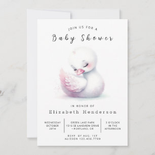 Invitación Fun Online Swan Baby Shower