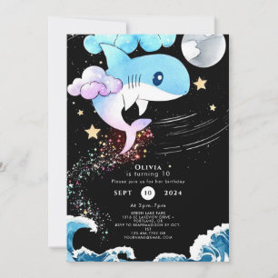 Invitación Fun Personalizado Boho Shark Cumpleaños