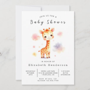 Invitación Fun Personalizado Giraffe Baby Shower