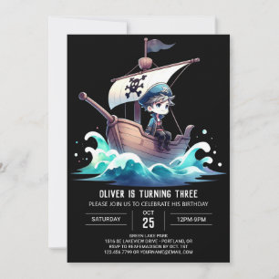 Invitación Fun Personalizado Pirate Cumpleaños