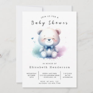 Invitación Fun Printable Bear Baby Shower