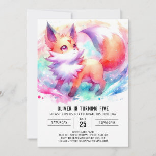 Invitación Fun Printable Fox Birday