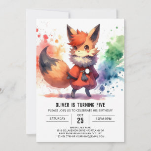 Invitación Fun Printable Fox Birday