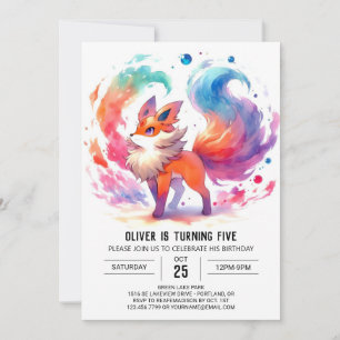 Invitación Fun Printable Fox Birday