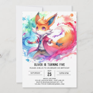 Invitación Fun Printable Fox Birday