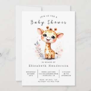 Invitación Fun Printable Giraffe Baby Shower