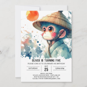 Invitación Fun Printable Monkey Cumpleaños
