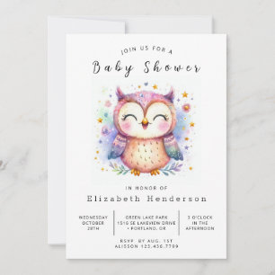 Invitación Fun Printable Owl Baby Shower
