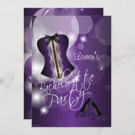Invitación Fun Purple Bachelorette Party