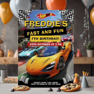 Invitación Fun Race Car Birday Party