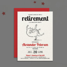 Fun Red Black White Personalizado Cat Retirement